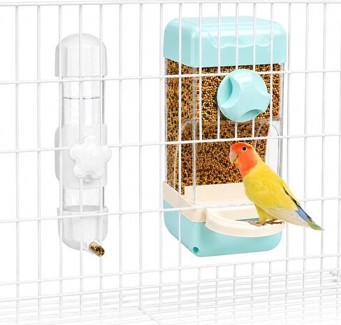 Bird Water Food Dispenser Set,6.8 Fl Oz Automatic No Mess Bird Water Feeder Bottle Parakeet Food Dispenser,Bird Cage Accessories for Conure Cockatiels African Grey Amazon Parrot Lovebirds Canary in Saudi Arabia