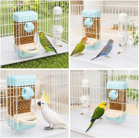 Bird Water Food Dispenser Set,6.8 Fl Oz Automatic No Mess Bird Water Feeder Bottle Parakeet Food Dispenser,Bird Cage Accessories for Conure Cockatiels African Grey Amazon Parrot Lovebirds Canary in Saudi Arabia