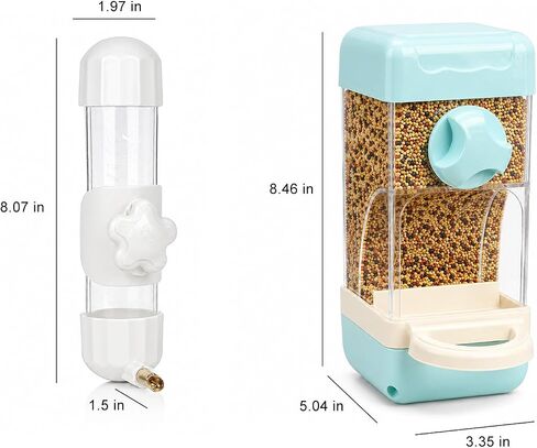 Bird Water Food Dispenser Set,6.8 Fl Oz Automatic No Mess Bird Water Feeder Bottle Parakeet Food Dispenser,Bird Cage Accessories for Conure Cockatiels African Grey Amazon Parrot Lovebirds Canary in Saudi Arabia