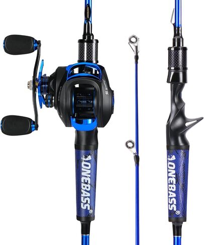 One Bass Fishing Rod Reel Combo, Baitcasting Fishing Pole with Graphite 2Pc Blanks in Kuwait