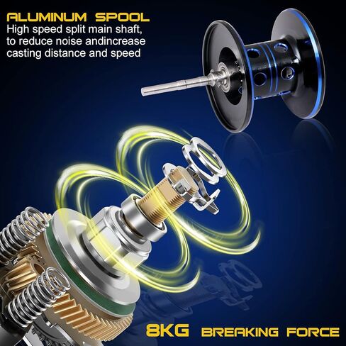 One Bass Fishing Rod Reel Combo, Baitcasting Fishing Pole with Graphite 2Pc Blanks in Kuwait