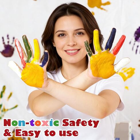 AROIC Non-Toxic Finger Paint Set - Vibrant Washable 8 Colors (60ml) in Saudi Arabia