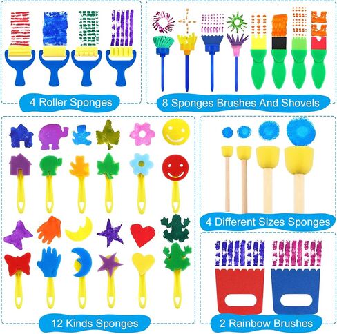 64 Pack Washable Paint Set, 12 Colors Non Toxic Finger Paints in Saudi Arabia