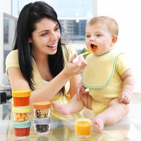 20 Pack Glass Baby Food Storage Containers - 4 Oz Baby Food Storage Jars with Lids Baby Food Maker Microwave Dishwasher and Freezer Safe in Kuwait