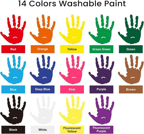 ARTME Washable Paint for Kids, 14 Colors x 2 oz Finger Paint with 37 Tools in Kuwait