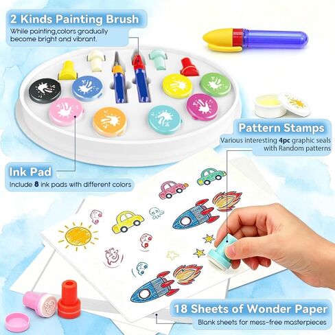 Magic Paint Set, Mess Free Painting Station for Kids, Finger Painting Alternative, Gift for Children 3,4,5,6,7,8,9 Year olds (Paint Set) in Kuwait