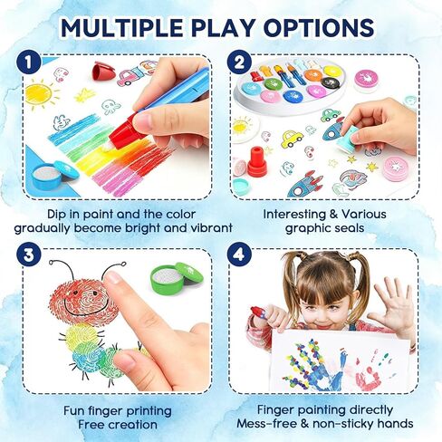 Magic Paint Set, Mess Free Painting Station for Kids, Finger Painting Alternative, Gift for Children 3,4,5,6,7,8,9 Year olds (Paint Set) in Kuwait