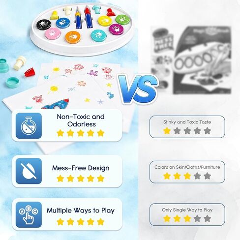 Magic Paint Set, Mess Free Painting Station for Kids, Finger Painting Alternative, Gift for Children 3,4,5,6,7,8,9 Year olds (Paint Set) in Kuwait