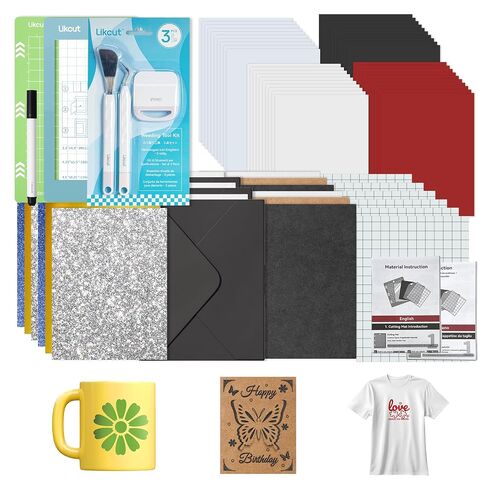 Likcut Insert Card Set for S501 Viny Cutter, 16 Pieces with envelopes Insert Cards and Folding Cards, Create Event Cards for Parties, Weddings, Holidays, Scrapbooks & Keepsakes in Saudi Arabia