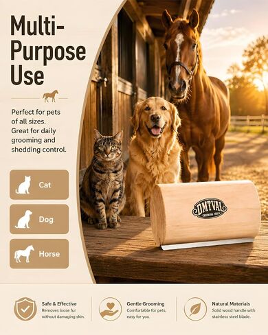 Dog Brush for Shedding, Wooden Deshedding Brush for Dogs, 5 Inch in Kuwait