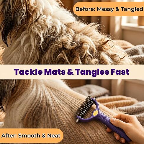 Deshedding Dog Brush, Dog Grooming Kit for Dogs & Cats in Kuwait