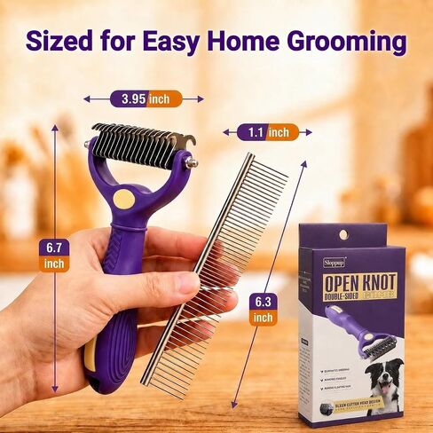 Deshedding Dog Brush, Dog Grooming Kit for Dogs & Cats in Kuwait