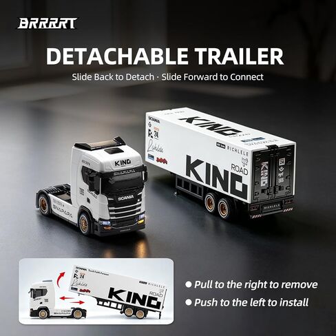 BRRRRT 1/64 Scania RC Drift Semi Truck with Trailer,4WD RC Car for Kids 4+ in Saudi Arabia