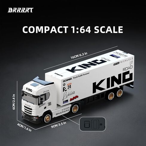BRRRRT 1/64 Scania RC Drift Semi Truck with Trailer,4WD RC Car for Kids 4+ in Saudi Arabia