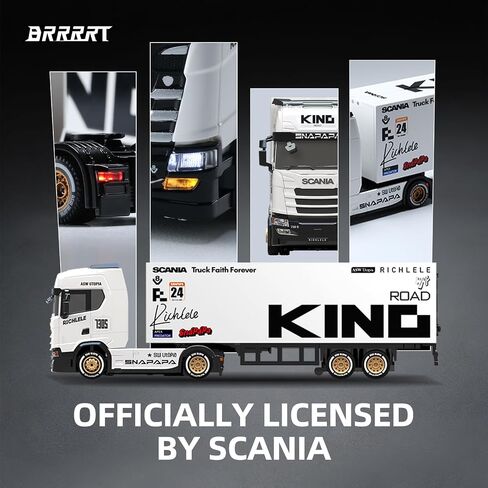 BRRRRT 1/64 Scania RC Drift Semi Truck with Trailer,4WD RC Car for Kids 4+ in Saudi Arabia