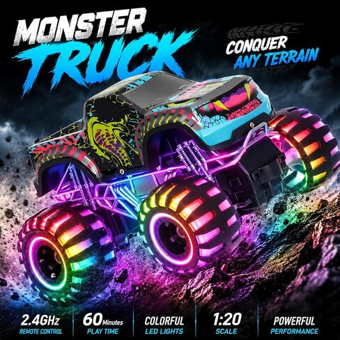 Remote Control Monster Truck Toys, RC Monster Trucks for Kids Ages 4-7-12 in Kuwait