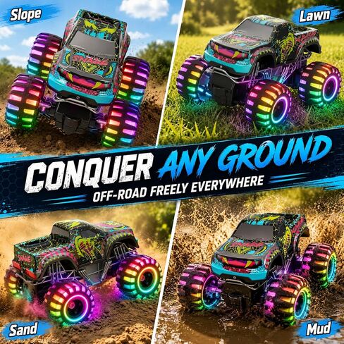Remote Control Monster Truck Toys, RC Monster Trucks for Kids Ages 4-7-12 in Kuwait