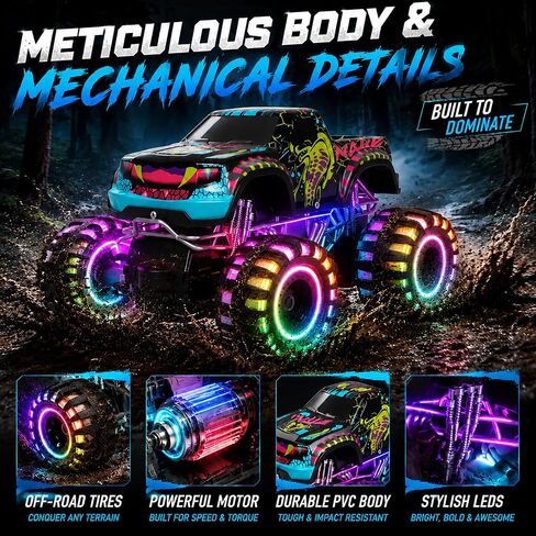 Remote Control Monster Truck Toys, RC Monster Trucks for Kids Ages 4-7-12 in Kuwait
