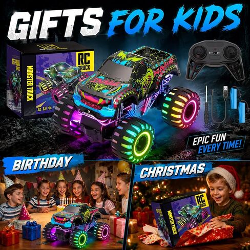 Remote Control Monster Truck Toys, RC Monster Trucks for Kids Ages 4-7-12 in Kuwait