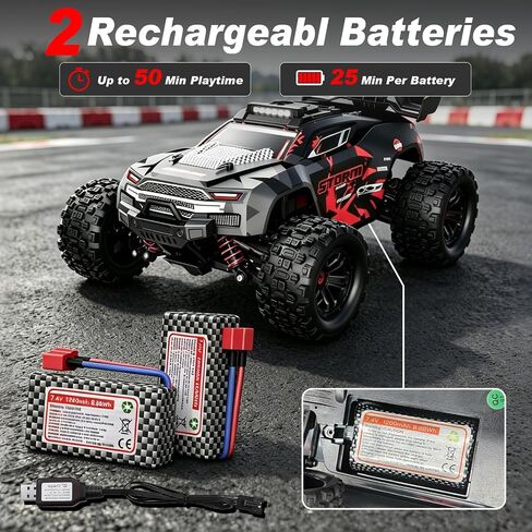 1:18 مقياس جميع سيارات RC التضاريس ، سيارة التحكم عن بُعد عالية السرعة ، 40 كم/ساعة ، و 2.4 جيجا هرتز RC لعب الهدايا للأطفال والبالغين ، والسيارة الكهربائية 4WD مع بطاريتين قابلتين للشحن ، وشاحنة على الطرق الوعرة على الطريق in Kuwait