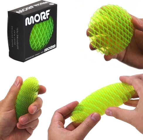 Morf Worm 3D Sensory Fidget Toy for Kids, Teens & Adults, Green, Large in Saudi Arabia
