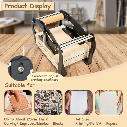 TOPOWN Mini Linocut Press, Printing Hand Lever Press Machine for Linocut in Saudi Arabia