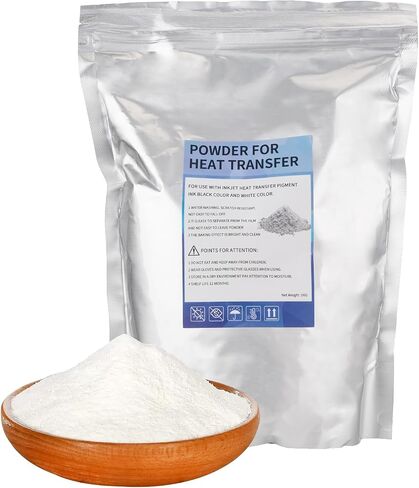 DTF Powder White 1kg/ 35.3 oz, Hot Melt Adhesive Digital DTF Powder for Sublimation, DTF PreTreat Transfer Powder for All Fabric, Compatible with DTF and DTG Printers in Kuwait