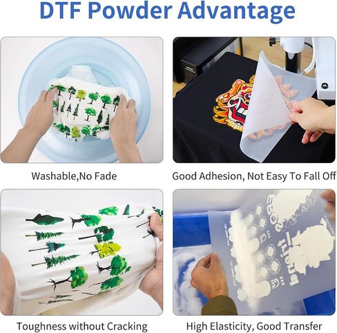 DTF Powder White 1kg/ 35.3 oz, Hot Melt Adhesive Digital DTF Powder for Sublimation, DTF PreTreat Transfer Powder for All Fabric, Compatible with DTF and DTG Printers in Kuwait