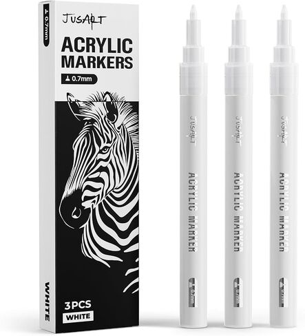 0.7mm Fine Point White Permanent Markers, 3 Pack in Saudi Arabia