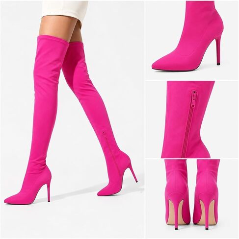 Anne Michelle Dedicate 48M Womens Elastane Pointy Toe Stiletto Boots in Saudi Arabia