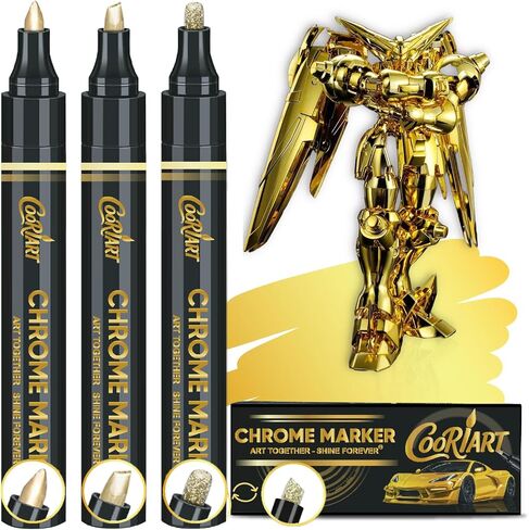 3PK Liquid Chrome Paint Markers, Metallic Mirror Chrome Pens in Kuwait