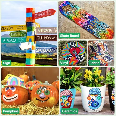 Oil Based Paint Pen, Permanent Paint Marker: Quick-Dry, Waterproof Marker Set of 12 for Rock Painting, Glass, Fabric, Ceramic, Wood, Metal, Mug, Plastic, Stone, Christmas Art Craft Supplies Kit in Kuwait