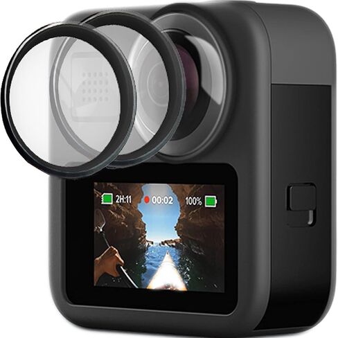 【2 Pcs】 FitStill Lens Cover for Go Pro MAX Action Camera Lens Protector Kit, Sticky Lens Guards Protection for Camera, Go Pro MAX Waterproof Transparent Lens Protector, Camera Protection in Saudi Arabia