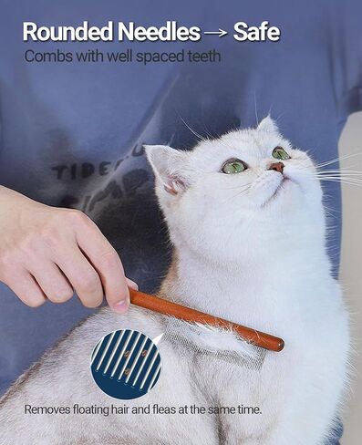 Dematting Comb for Dogs and Cats, Mat Remover and Deshedding Grooming Tool, Safe Detangler for Matted Fur, Double Sided Undercoat Rake for dogs in Saudi Arabia