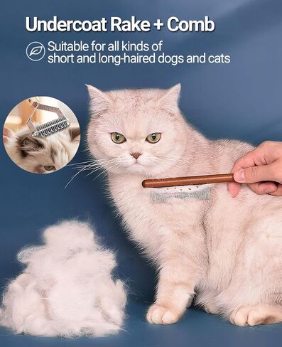 Dematting Comb for Dogs and Cats, Mat Remover and Deshedding Grooming Tool, Safe Detangler for Matted Fur, Double Sided Undercoat Rake for dogs in Saudi Arabia