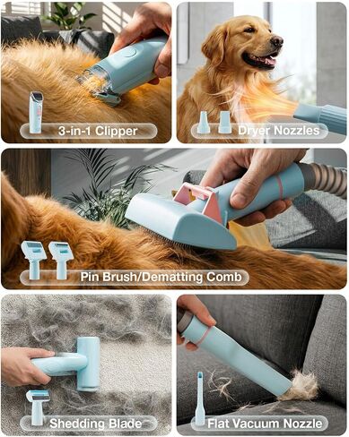 PETGUGU Dog Grooming Vacuum & Dryer for Shedding 7-in-1 Pet Trimming in Kuwait