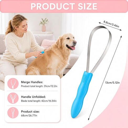 Dual-Sided Dog Shedding Blade Horse Shedding Tool Dog Hair Brush in Kuwait