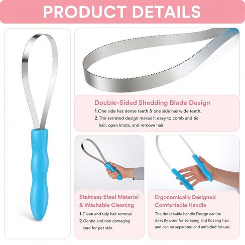 Dual-Sided Dog Shedding Blade Horse Shedding Tool Dog Hair Brush in Kuwait