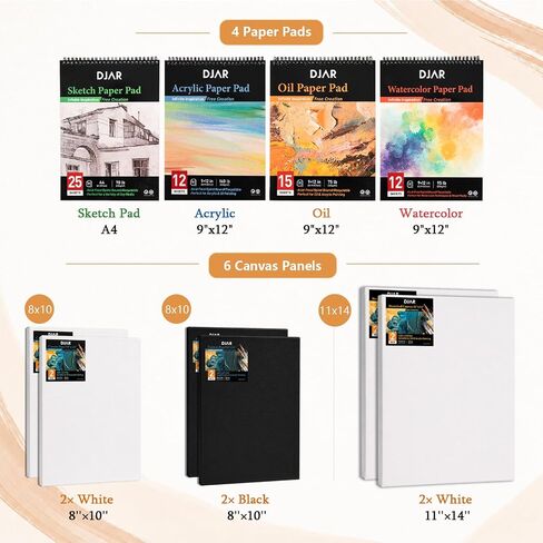 DJAR 174 Pcs All-in-One Art Painting Set with Beech Wood Easel in Kuwait