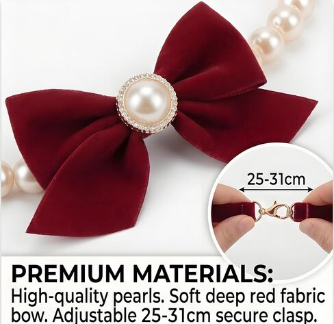 Fashions Dog Collar – Pearl Cat Collar, Diamond Cat Collar and Pet Jewelry Necklace for Puppies and Cats, Party, Photo Shoots, Weddings, Outdoor and Indoor Accessories (25-31cm) in Saudi Arabia