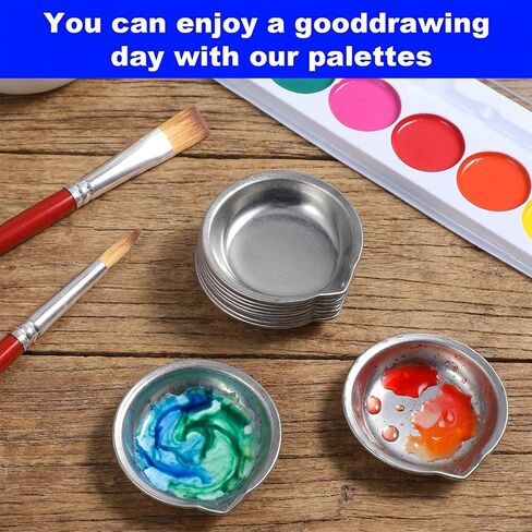 JJUNW 18 Pcs Stainless Steel Small Paint Tray, 2in Round Paint Mixing Cups in Saudi Arabia