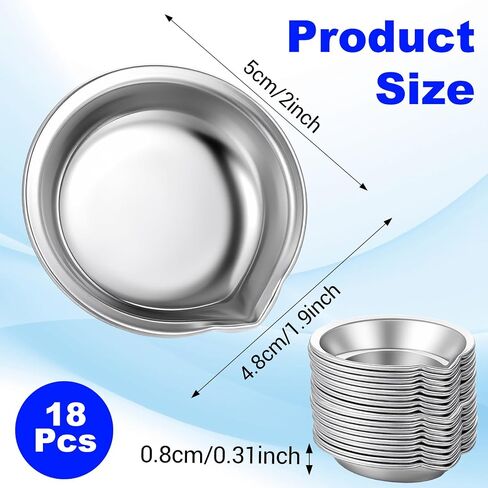 JJUNW 18 Pcs Stainless Steel Small Paint Tray, 2in Round Paint Mixing Cups in Saudi Arabia