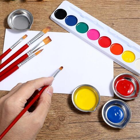 JJUNW 18 Pcs Stainless Steel Small Paint Tray, 2in Round Paint Mixing Cups in Saudi Arabia