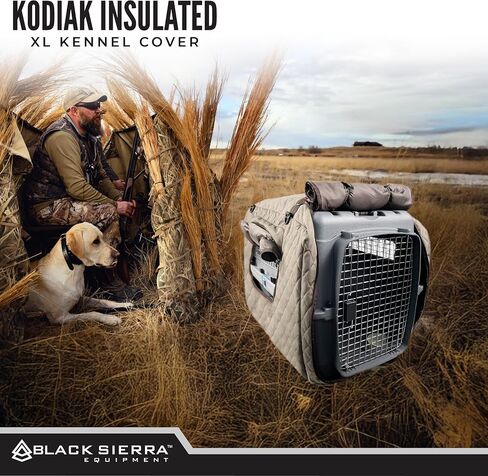 Black Sierra XL Insulated Dog Kennel Cover, Vented for Hunting & Camping in Kuwait