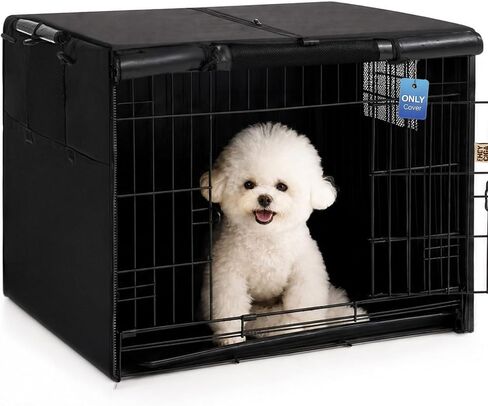EHEYCIGA Dog Crate Cover 42 inch with Mesh, Waterproof Kennel Cover, Black in Saudi Arabia