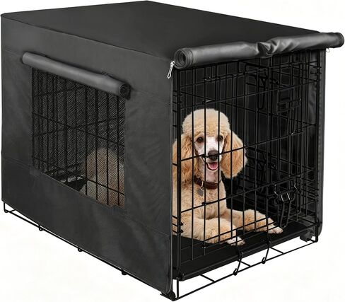 Akinerri Dog Crate Cover, Kennel Covers with Mesh Window, 36 in Grey in Kuwait
