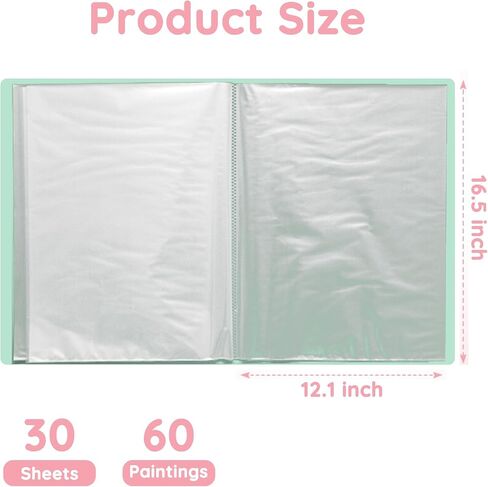 Diamond Art Storage Book, 30 Pages 60 Views Portfolio Folder for Diamond Painting, A3 Waterproof Art Portfolio Binder with Clear Sleeves, Presentation Book for Artwork, Green in Saudi Arabia