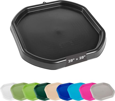 Meka Tuff Tray للعب الحسي ، صينية حسية للأطفال ، منسوب المياه الصغار ، صندوق Tuff Spot Sensory للأطفال الصغار (الأسود ، الكبير (38 "× 38")) in Kuwait
