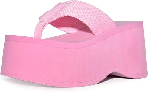 Wild Diva Womens Heat High Platform Wedge Flip Flop Sandals in Kuwait