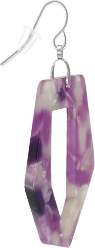 Vibrant Purple Acrylic Lightweight Boho Statement Earrings, Hypoallergenic Platinum Ear Wires, Gift for Her in Saudi Arabia